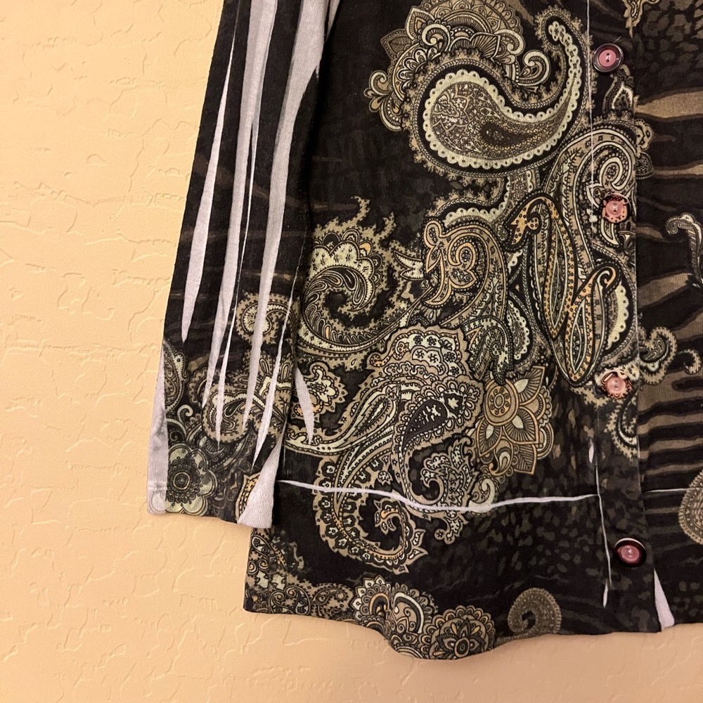 New Mix Vintage Paisley/Floral Print Knit Cardigan - Picture 10 of 16